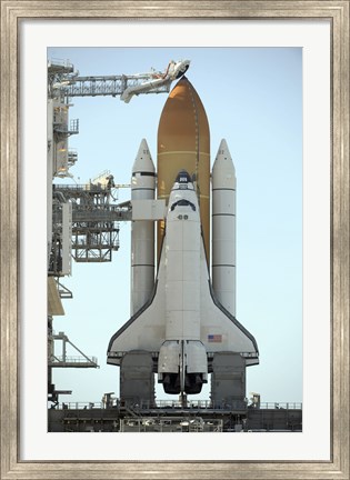 Framed Space Shuttle Atlantis Sits on the Launch Pad at the Kennedy Space Center in Anticipation of its upcoming Launch Print