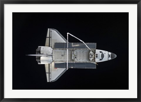 Framed Space Shuttle Atlantis Backdropped Against the Blackness of Space Print