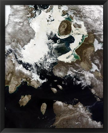 Framed Sea Ice and Sediment Visible in Nunavut, Canada Print