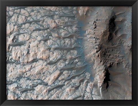 Framed Part of the Floor of a Large Impact Crater in the Southern Highlands on Mars Print