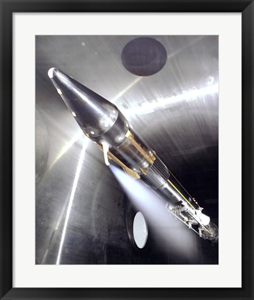 Framed Vent Flowing Cryogenic Fuel  on a Centaur Rocket Engine Model Print