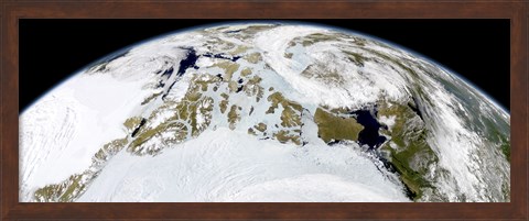 Framed Partial view of Earth showing Northern Canada and Northern Greenland Print