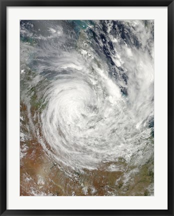 Framed Tropical Cyclone Yasi over Australia Print