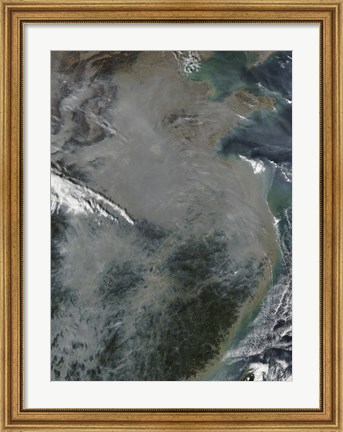 Framed Haze Over Eastern China Print