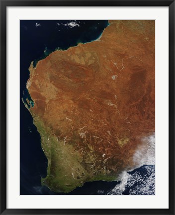 Framed Satellite view of Western Australia Print