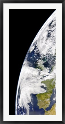 Framed View of Earth from Space Showing Phytoplankton Bloom Between Iceland and the United Kingdom Print