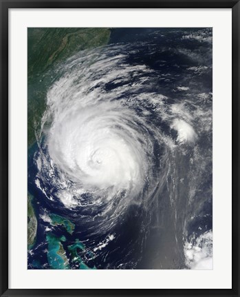 Framed Hurricane Earl Grazing the North Carolina Coast Print