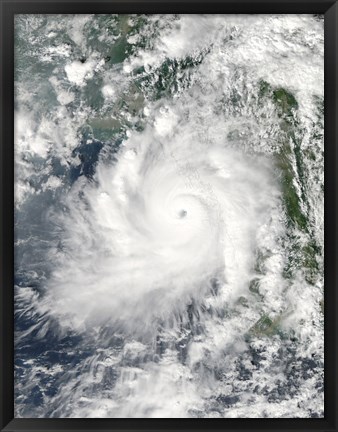 Framed Cyclone Giri moves Ashore over Burma Print