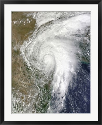 Framed Tropical Storm Hermine over Texas Print