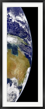 Framed partial view of Earth showing Australia and the Great Barrier Reef Print