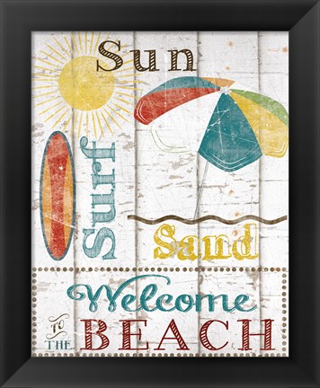 Framed Sun, Surf &amp; Sand Print