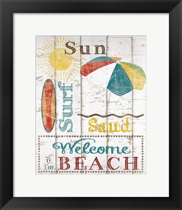 Framed Sun, Surf &amp; Sand Print