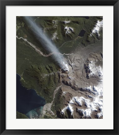 Framed Natural Color view of the Chaiten Volcano Print