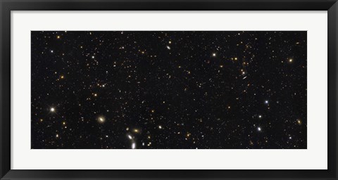 Framed Panoramic view of over 7,500 Galaxies Stretching back Through Most of the Universe&#39;s History Print