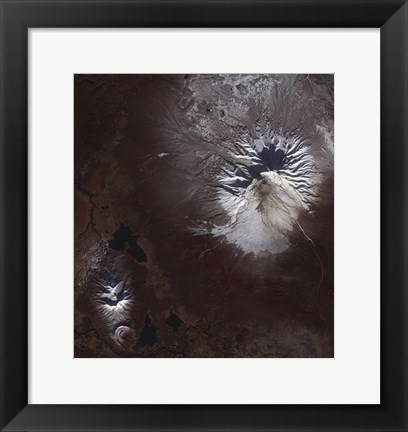 Framed Ash Stains on Russia&#39;s Shiveluch Volcano&#39;s Slopes Print