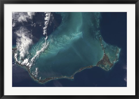 Framed Bahamas&#39; Lengthy Narrow Eleuthra Island Print