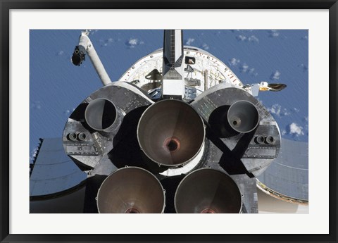 Framed View of the Three Main Engines of Space Shuttle Endeavour&#39;s aft Section Print