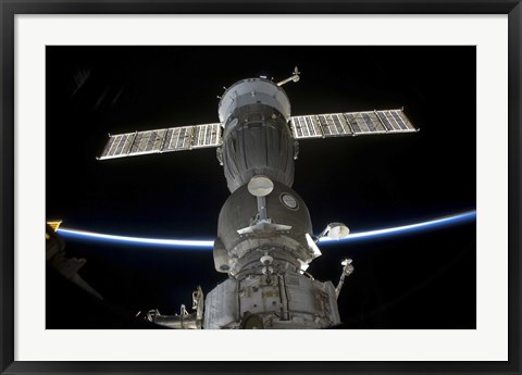 Framed Earth&#39;s Limb Intersects a Soyuz Spacecraft Print