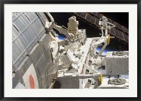 Framed Close-up View of Components of the International Space Station Print