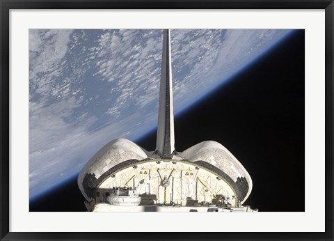 Framed partial view of Space Shuttle Endeavour Backdropped by Earth&#39;s horizon Print