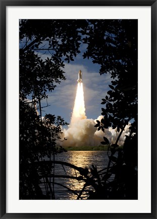 Framed Space Shuttle Atlantis Lifts Off Print