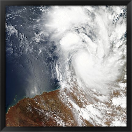 Framed Tropical Cyclone Laurence off the Northwestern Coast of Australia Print