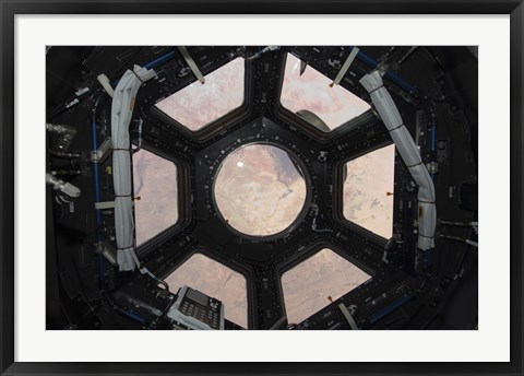 Framed Sahara Desert Visible through the Windows of the Cupola on the Tranquility Module Print