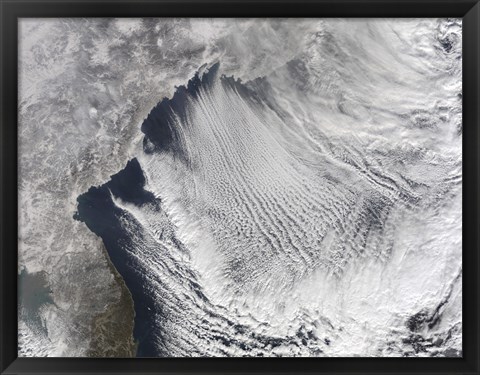 Framed Cloud streets Forming over the Sea of Japan Print