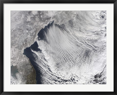 Framed Cloud streets Forming over the Sea of Japan Print