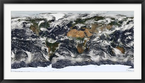 Framed Detailed Satellite view of Earth Print