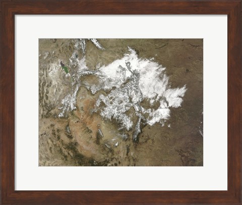 Framed Snow Covers the Rocky Mountains in the Western United States Print