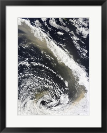 Framed Dust Storm Blowing over the Tasman Sea Towards New Zealand Print