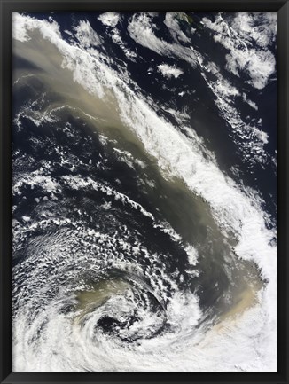 Framed Dust Storm Blowing over the Tasman Sea Towards New Zealand Print