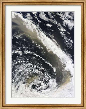 Framed Dust Storm Blowing over the Tasman Sea Towards New Zealand Print