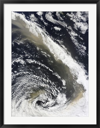 Framed Dust Storm Blowing over the Tasman Sea Towards New Zealand Print