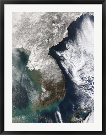 Framed Snow in Korea Print