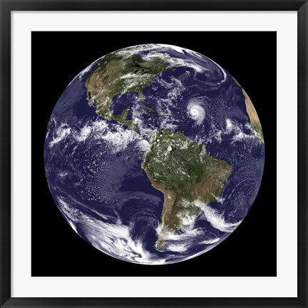 Framed Full Earth Showing North America and South America Print