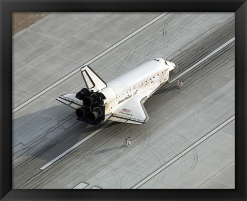 Framed Space Shuttle Discovery on the Runway at Edwards Air Force Base Print