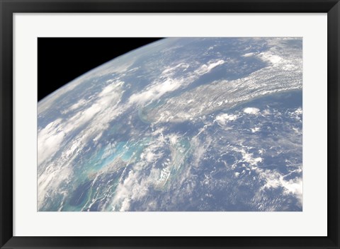 Framed High Oblique Earth view of the Florida Peninsula and its Neighboring Geographic Features Print