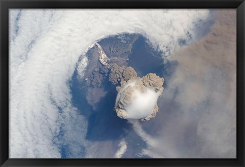 Framed Eruption of Sarychev Volcano Print