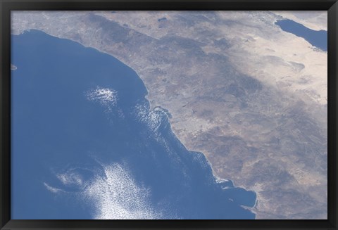 Framed Part of Southern California as seen from Space Print