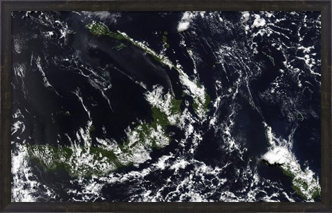 Framed volcanic Plume from the Rabaul Caldera Blows along the island of New Ireland Print