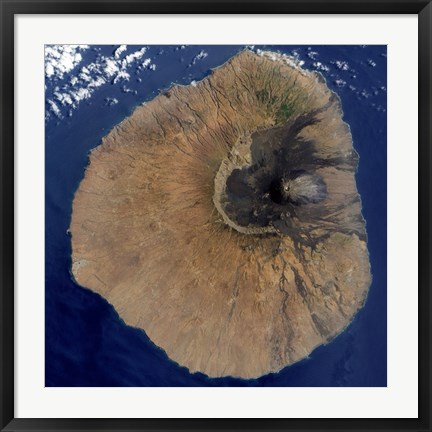 Framed Satellite View of Mount Fogo Print