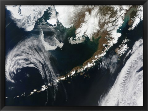 Framed Alaskan Peninsula and Aleutian Islands Print