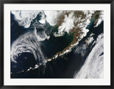 Framed Alaskan Peninsula and Aleutian Islands Print