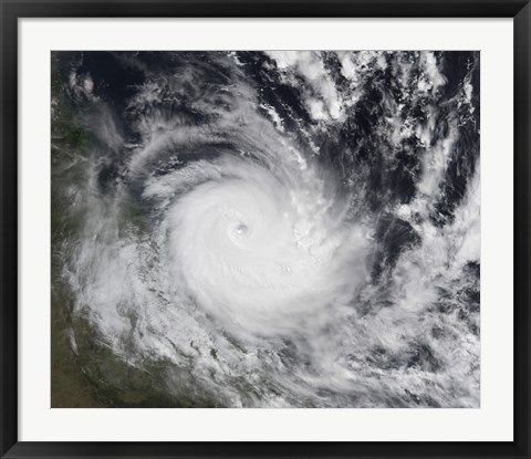 Framed Severe Tropical Cyclone Hamish in the South Pacific Ocean Print