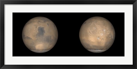 Framed Global Views of Mars in late Northern Summer Print