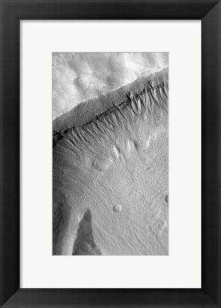 Framed Gullied Crater Wall in the Terra Sirenum Region of Mars Print