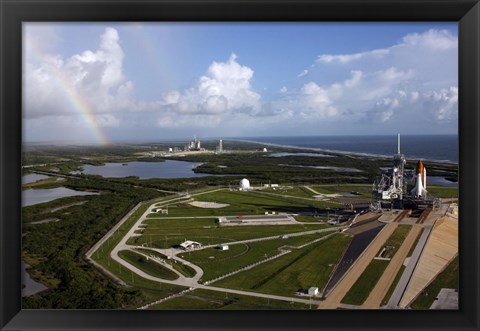 Framed Space shuttle Atlantis and Endeavour on the Lanch Pads at Kennedy Space Center in Florida Print