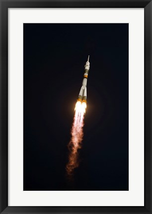 Framed Soyuz TMA-13 spacecraft in Flight after Takeoff Print